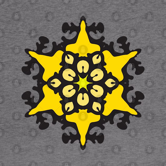 MANDALA T-SHIRT MANDALA-YELLOW by abcmandalaclothing